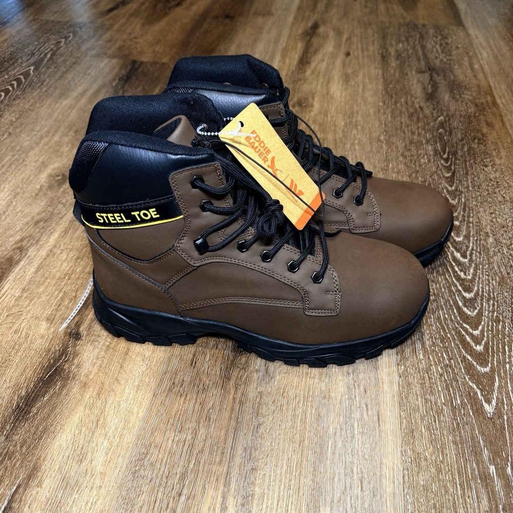 Eddie Bauer Brown and Black Steel Toe Boots